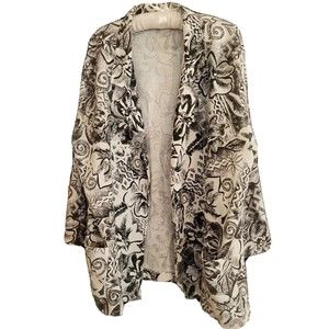 Vintage 80's Copy Cats Woman Open Front Blazer Jacket Womens XL  Floral print
